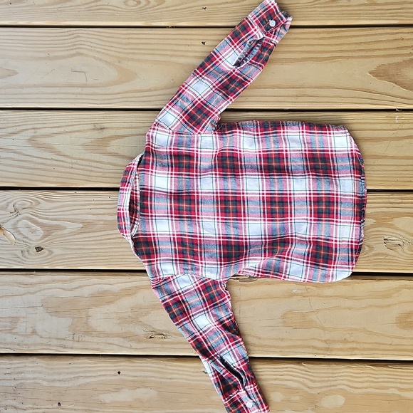 Carter’s Boys 2T Holiday Outfit – Plaid Flannel Shirt & Green Corduroy Pants - Picture 5 of 11